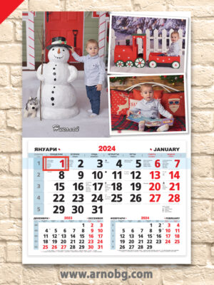Календар с колаж от 3 снимки